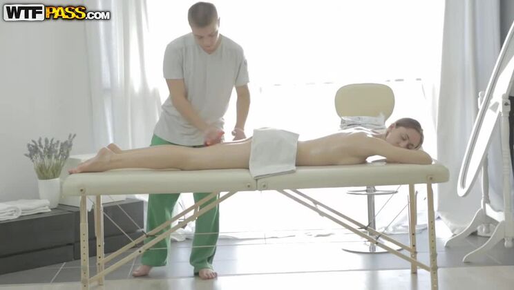 Nikolas and Aruna Aghora's Anal Massage Brings a Brunette to Climax