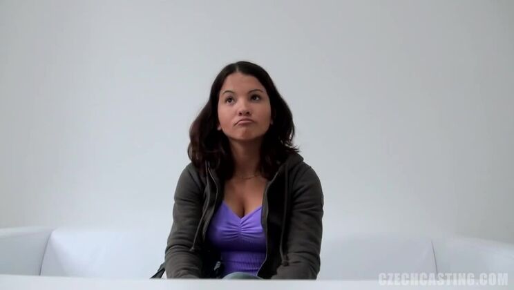 Czech Brunette Sylvie in Casting Video