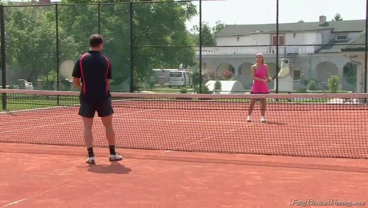 Morgan and Amy Get Soaked in Tennis