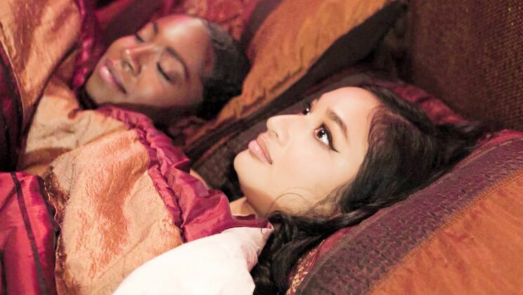 Interracial Lesbian Fun with Small Tits