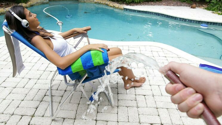 Wet Latina Gets Doggystyle Surprise