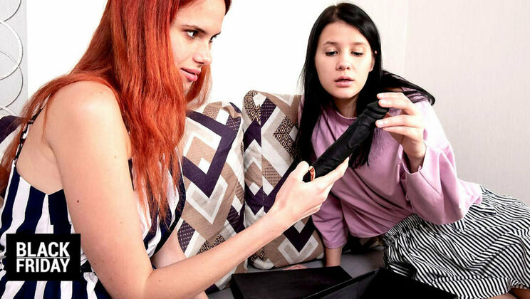 Black Friday Unboxing: Brunette and Redhead Lesbians Get Wild