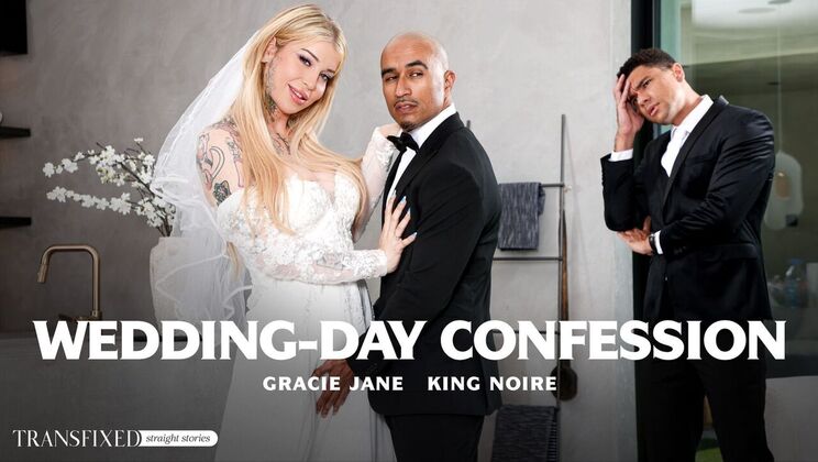 Interracial Facial - Blonde Bride Covered on Her Wedding Day
