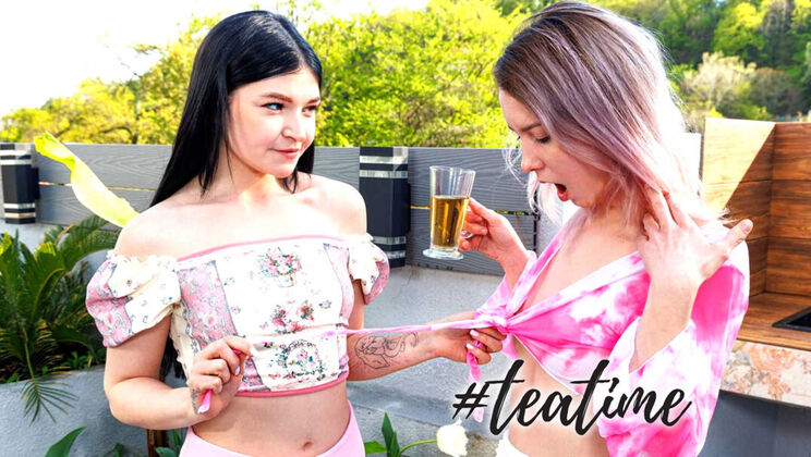 Hot Brunette Teens Alice & Virgin Lick & Finger Each Other