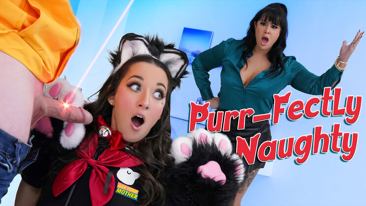 Threesome Taboo: Blonde MILF, Neko Girl, and Young Stepbrother