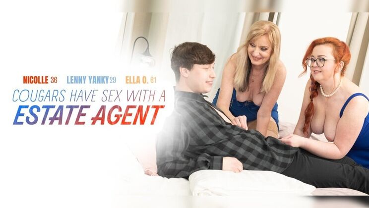 Hot cougars seduce real estate agent with blowjob and threesome