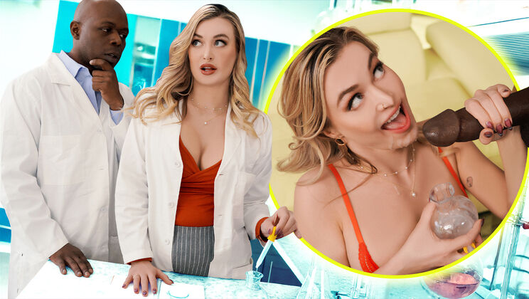 Fit Blonde Scientist Milks BBC Lab Partner (European Pussy)