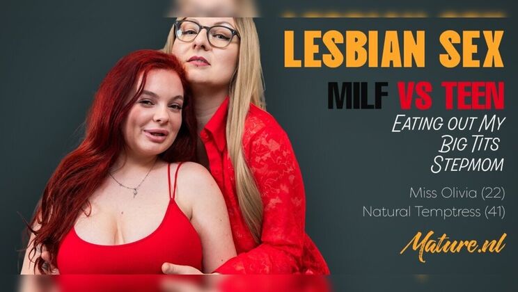Redhead stepdaughter makes blonde MILF moan with pussy licking