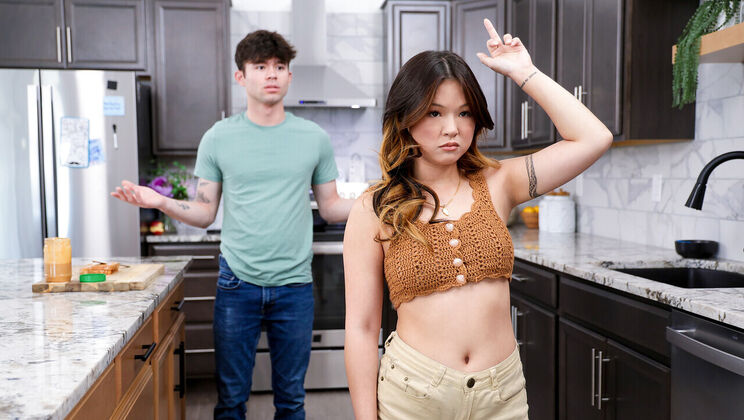 Asian Cutie Lulu Chu Rides Stepbro After Sneaking Into His Bed